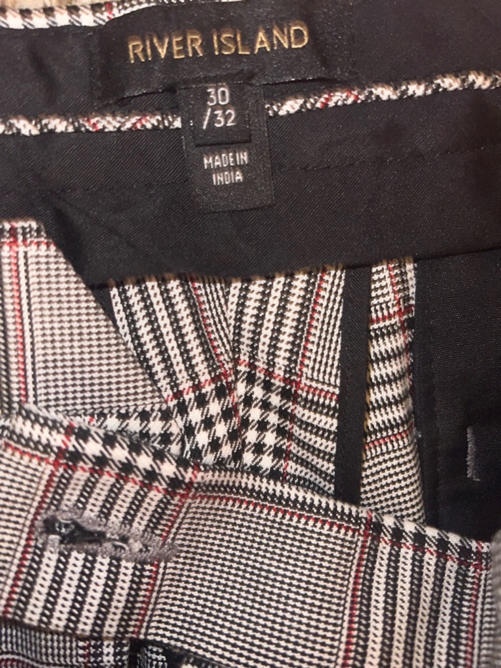 River Island Plaid Trousers 30/32 Like New - Picture 4 of 4